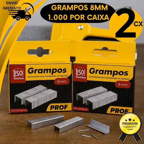 Grampo Grampeador Tapeceiro Profissional 8MM Grampos Tapeçaria Grampo Estofaria