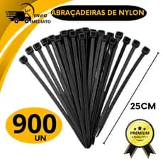 Conjunto de Abraçadeiras 900 Peças Resistente Organizador de Fios Fixador de Cabos