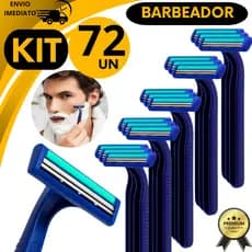 Kit 72 Barbeador 2 Lâminas Descartável Masculino Gilete Suave Corte Preciso Fita Lubrificante