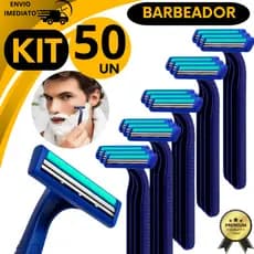 Conjunto 50 Barbeadores 2 Lâminas Descartável Masculino Feminino Gilete Corte Preciso Prestobarba