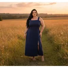 Vestido Plus Size – Alças Largas, Fenda Elegante | Perfeito para todas as ocasiões | G1 G2