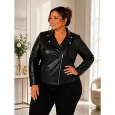 jaqueta Feminina Plus Size Couro Sintético G1,G2,G3  Outono - inverno 2026