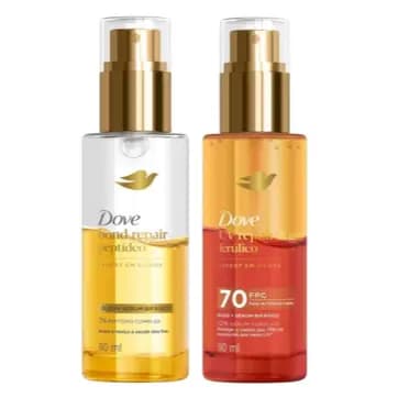 Kit Sérum Bifásico Dove UV Repair & Glow Ferúlico 110ml + Óleo Dove Bond Intense Repair 110ml