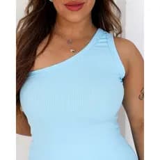 Blusa Regata Mula Manca Feminina Em Tecido Malha Ribana Básica, Elegante e Confortável