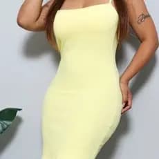 vestido canelado alça fina tubinho escolha sua cor p ao gg