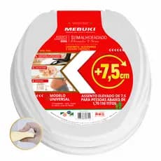 Assento Sanitário Oval Almofadado Elevado 7,5cm Izy para Vaso Deca 1.6gpf 6.0lpf