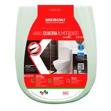 Assento Sanitário Almofadado Retangular Verde Vogue Plus Para Vaso Deca 1.6gpf 6.0lpf