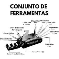 Kit de Ferramentas Completo para Bicicleta – Portátil Prático e Leve - Ferramentas para Ciclistas  - Bikes - Reparos