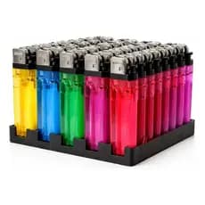 Kit Isqueiros Coloridos Transparentes Resistente para Revenda em Bares Restaurantes e (Sem Gás)