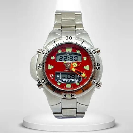 Relógio Masculino Estiloso e Elegante Analógico e Digital Resistente à Ácqua 02 Pulseira Ajustável Confortável