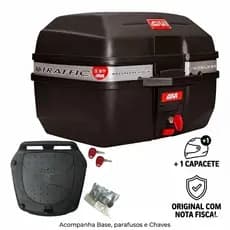 Baú Moto Bauleto Givi 27 Litros Base Universal Monolock Cabe Capacete