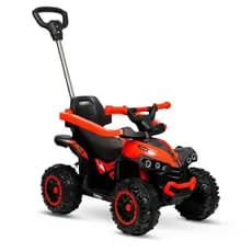 Quadriciclo Elétrico Infantil 2 Em 1 Flash Wheels Vermelho C/ Empurrador
