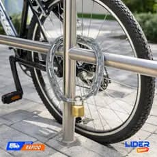 Corrente Encapada 50cm Reforçada com Capa PVC Antifurto Para Bike Moto Portão Cadeado