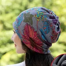 Gorro Estilo Vintage com Estampa Floral, Turbantes Boho, Boné Respirável, Gorro Quente, Boné para Quimioterapia, Acessór