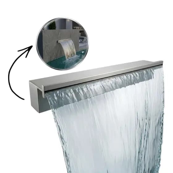 Cascata Para Piscina Slim 60cm De Embutir Aço Inox 304 Ecosul