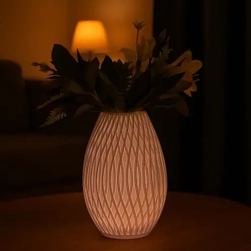 Vaso Decorativo Com Luz Led Redondo Para Plantas Casa Mesa Quarto