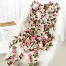 Corrente de Rosas e Folhagem para Decoração na parede-TF802454