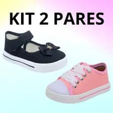 Kit 2 Pares Tênis Infantil Menina Boneca Bailarina Volta as Aulas Macio Confortável Elegante
