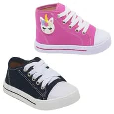 Kit 2 Pares Tênis Infantil Menina Star Volta as Aulas Moda Blogueira Promoção Confortável Antiderrapante
