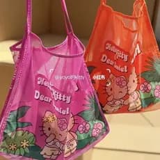2026 Novo Havaí Kt Gato Bolsa Dobrável Olá Kitty Saco De Ombro Estudante Bento Compras Presentes Da Menina Venda Quente
