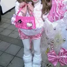 Mid-century Hello Kitty Millennial Girl Y2K Rosa Leopardo Estampa Dopamina Estilo Europeu-Americano Versátil Commuter Sa