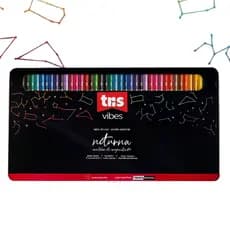 Lápis De Cor 72 Cores Noturno Com Lata - Tris Vibes