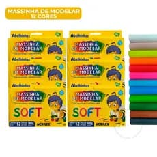 Kit Massinhas De Modelar 12 Cores Acrilex Com 2 ou 3 ou 4 ou 5 ou 6