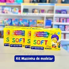 Kit Massinha De Modelar Soft 12 Cores Acrilex Com 2, 4 ou 6 UN