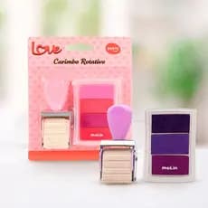 Carimbo Rotativo Decorativo Love Carimbeira Molin Rosa Roxo
