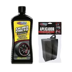 Pneu Pretinho Ouro Preto 500ml Com Aplicador Central Sul Limpa Pneus Brilho Intenso