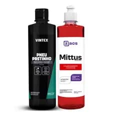Kit Shampoo Pretinho Automotivo 500ml Mittus Pneu Pretinho Zacs Vintex