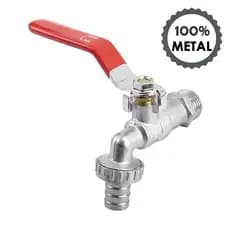 Torneira Esfera Jardim Tanque Quintal Metal Polido 1/2 mangueira