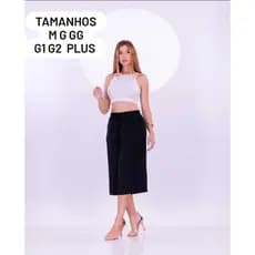 Calça Pantacourt feminina M AO G2 Tecido viscolinho viés
