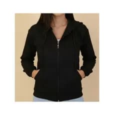 Blusa feminina de moletom com zíper e capuz