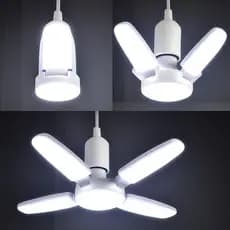 Lâmpada Led 60W Pétalas Girassol Dobrável 6500k Ajustável Super Branco Bivolt Multifuncional