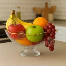 Fruteira Saladeira Organizador Multiuso De Frutas Tipo Aparência de Vidro Transparente Resistente