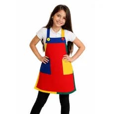 Avental Infantil Escolar Colorido com Bolsos | Uniforme Escolar Resistente e Confortável