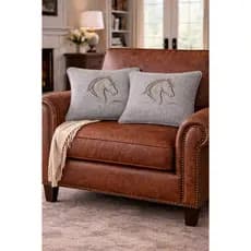2 Almofadas de luxo bordadas cavalo minimalista