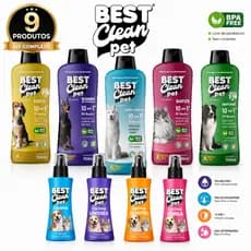 Kit Pet 9 Produtos Shampoo Condicionador Colônia Cães E Gatos Sortido