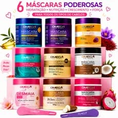 Kit 6 Máscaras Capilares Omega 500g Hidratação E Tratamento Sortidas