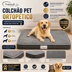Colchão Pet Ortopédico Premium Caminha Cama para Cães e Gatos Tamanhos P M G Comfortwell