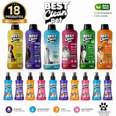 Kit Pet 18 Produtos Shampoo Condicionador Colônia Cães E Gatos Sortido