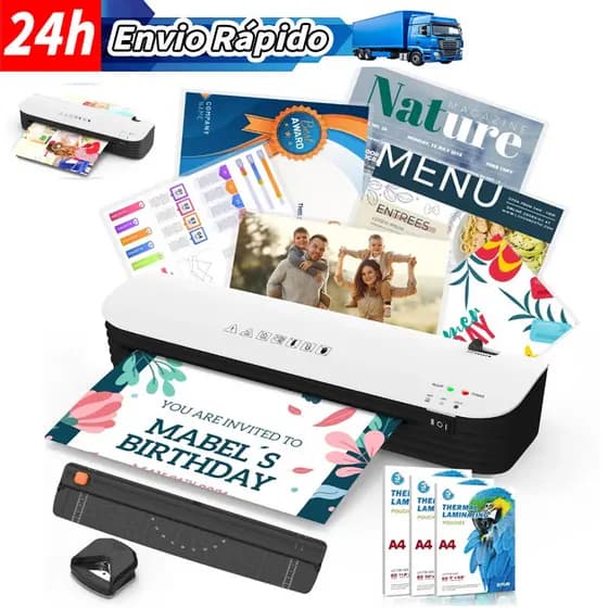 A4 A5 A6  Máquina Laminação Fotos Plastificadora e Laminadora Quente e Frio 220v Maquina Plastificar Documento Termica