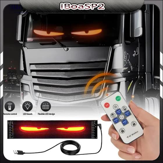 Diabo Olho LED Caminhão Carro Pixel Painel Luz Controle Remoto Macio Dobrável Iluminação Graffiti Rolagem Para P