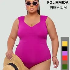 Maiô Feminino Praia Plus Size Suplex Poliamida Premium Body Comfortável Disfarça Barriga