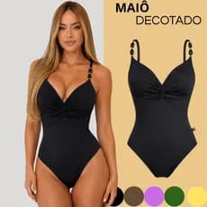 Maiô Feminino Praia Bojo Poliamida Premium Decote em Nó Alça Regulavel Biquíni Body
