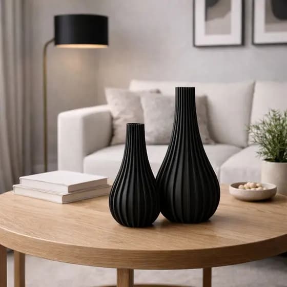 Vasos Modernos Decorativos Elegante Kit C/ 2 Minimalista Luxo Decoração Sala Casa Sofisticado