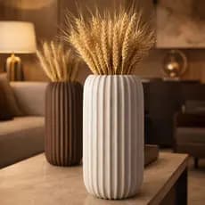 Vasos Decorativos kit c 2 Minimalistas Modernos Canelado para Sala, Mesa e Aparador