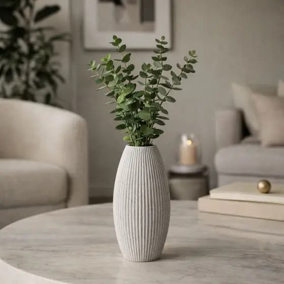Vaso  Decorativo Moderno OVAL Minimalista Elegante  20cm Decoração Sala Quarto Mesa Luxo Sofisticado