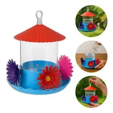 Bebedouro Beija Flor 750ml Floral Suporte Agua Plastico Resistente Antivazamento Pendurar Montavel Encaixe Seguro 750ml